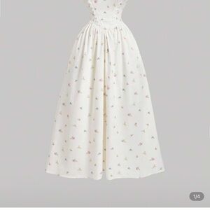 SHEIN Floral Print White Maxi Dress